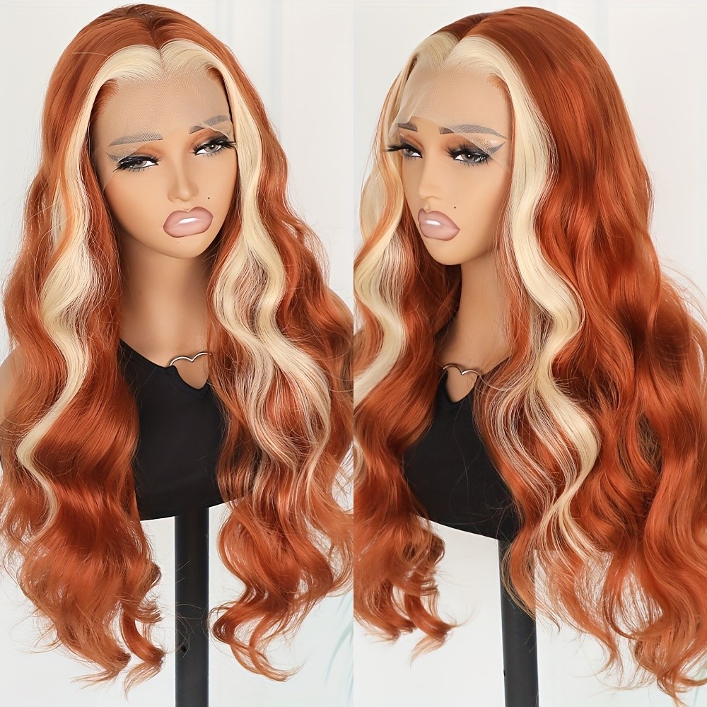 Heat Resistant Fiber Synthetic Lace Front Wigs Glueless Natural Hairline Party