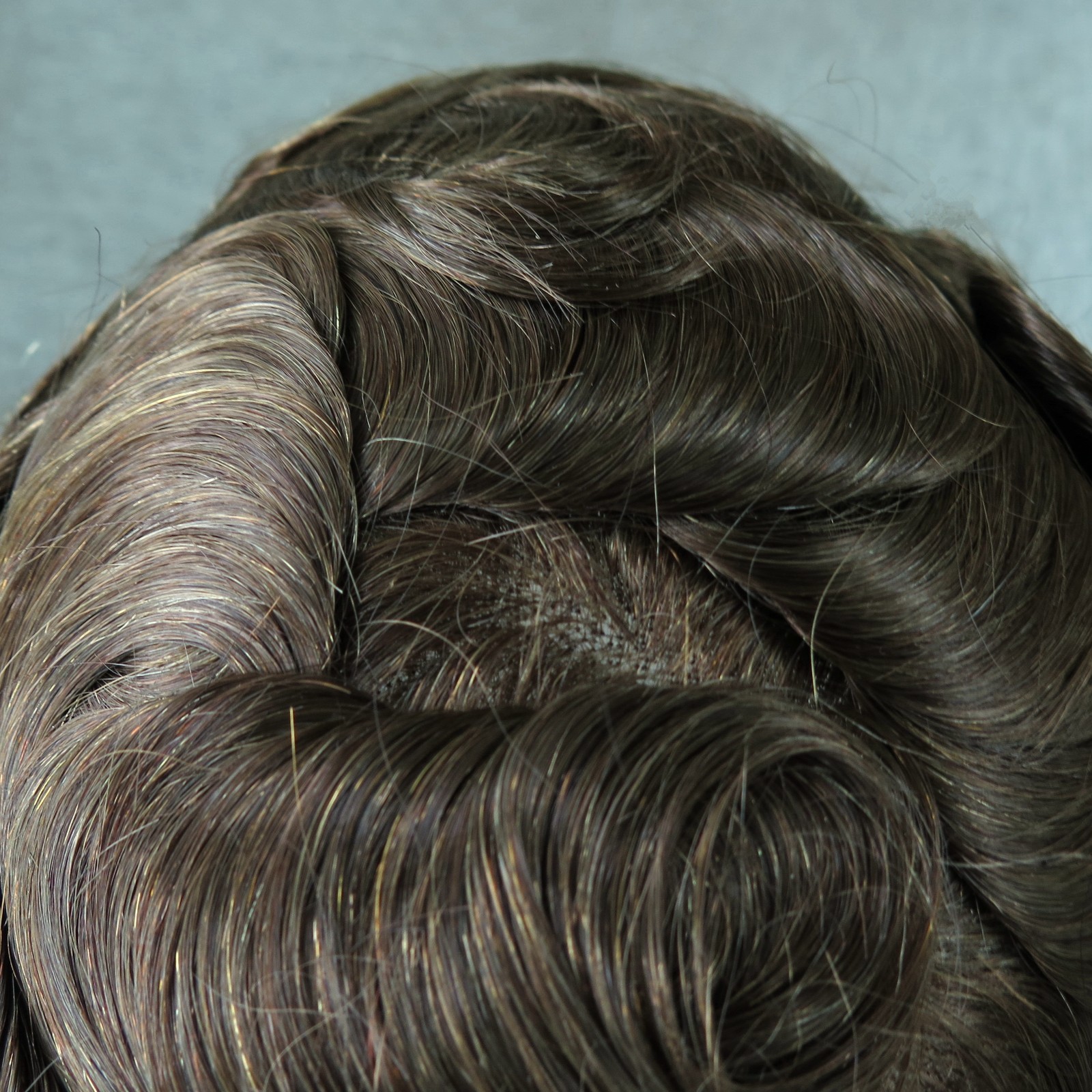 Toupee for Men Human Hair System French Lace Front Fine Mono Gent Hairpieces #6