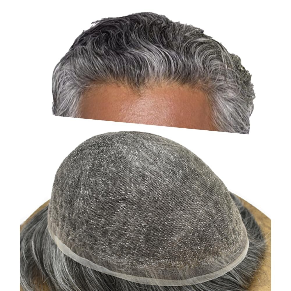 Full French Lace Hair Replacement System For Man Swiss Lace Men Toupee Hairpiece
