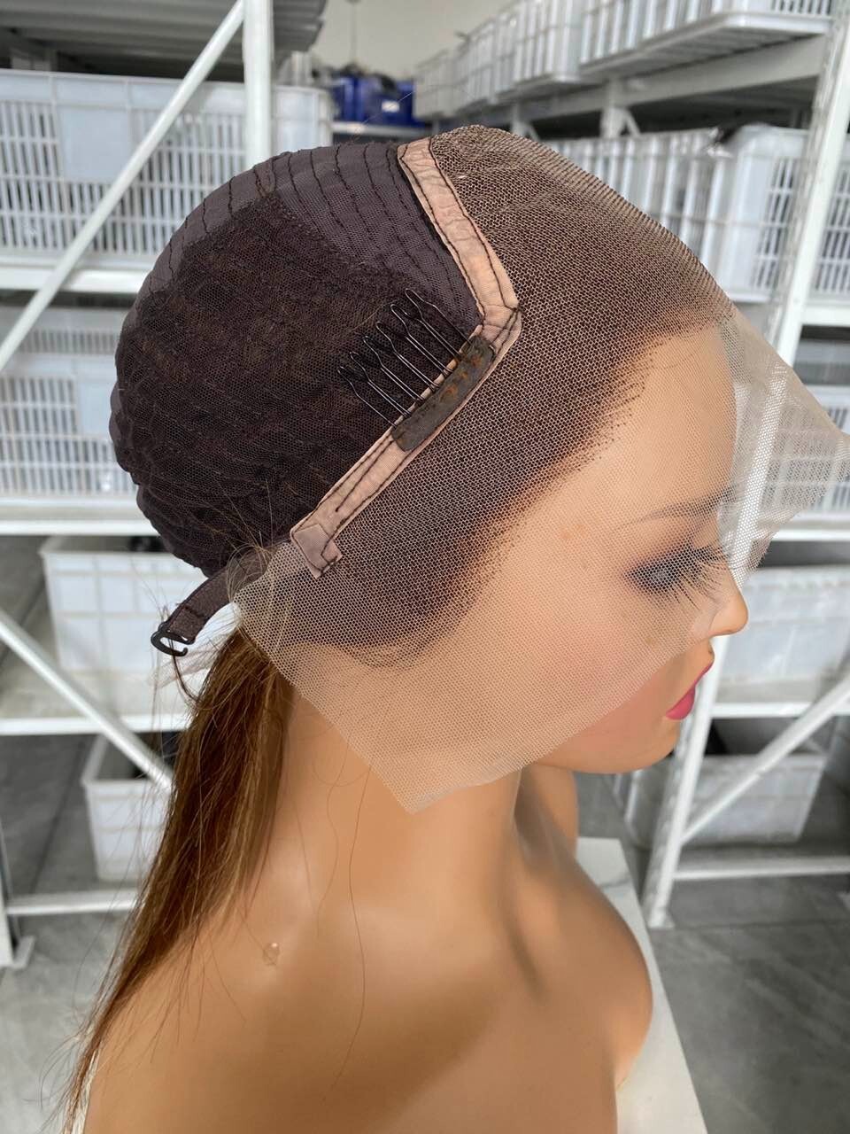 with bangs 12″ 4/27# color Lace front wig human Hair For women Free shipping