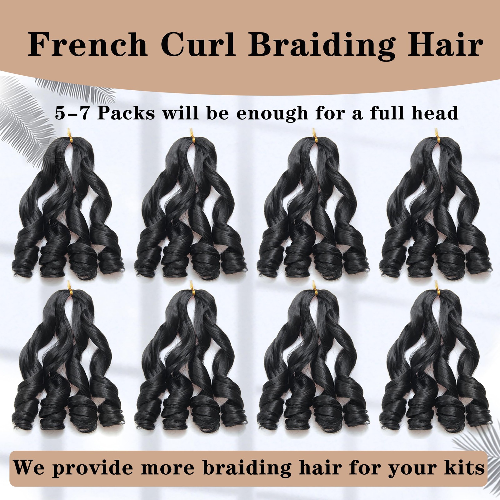 French Curl Braiding Hair 12Inch 8Packs French Curl Crochet Braids Short Curl