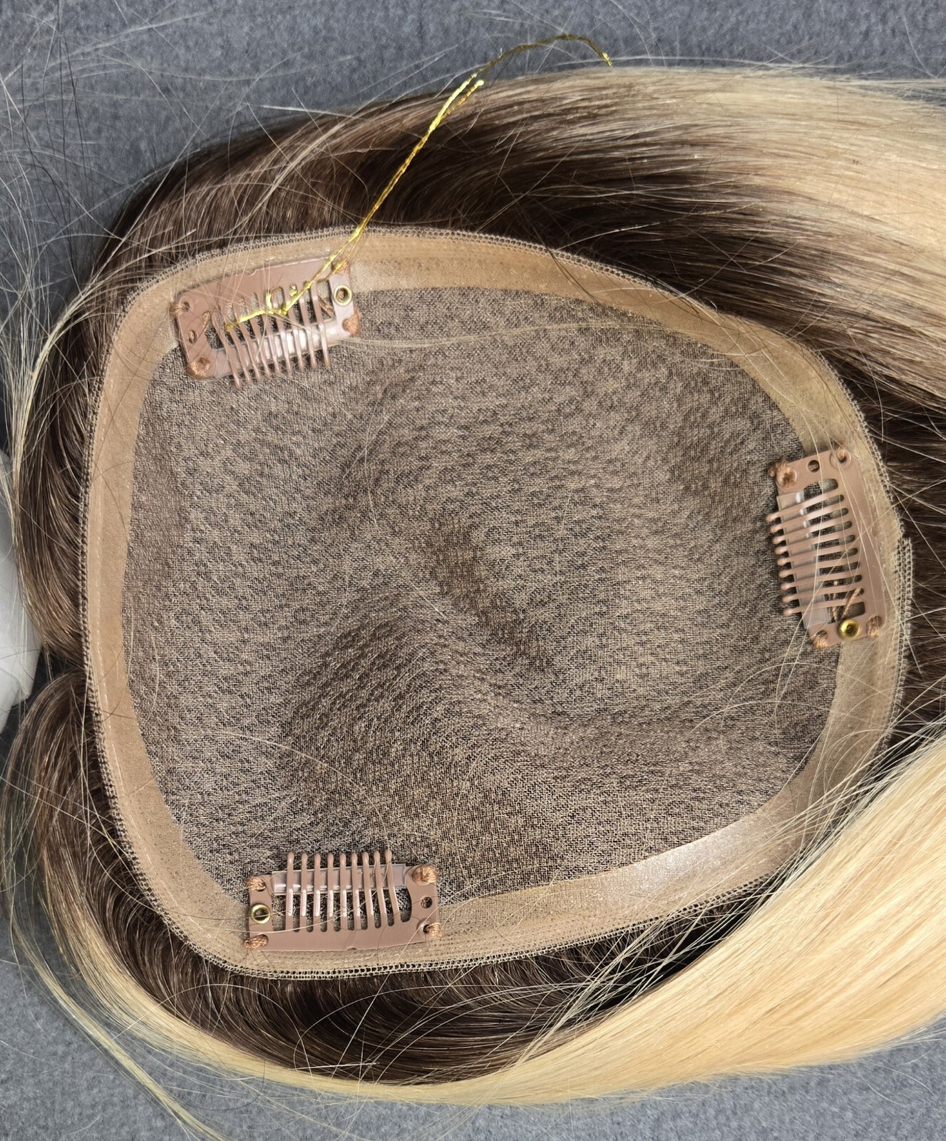 Starluck Ombre Light Blonde Hair Topper, 65g, 6″x5.5″ Large Base, Human Hair