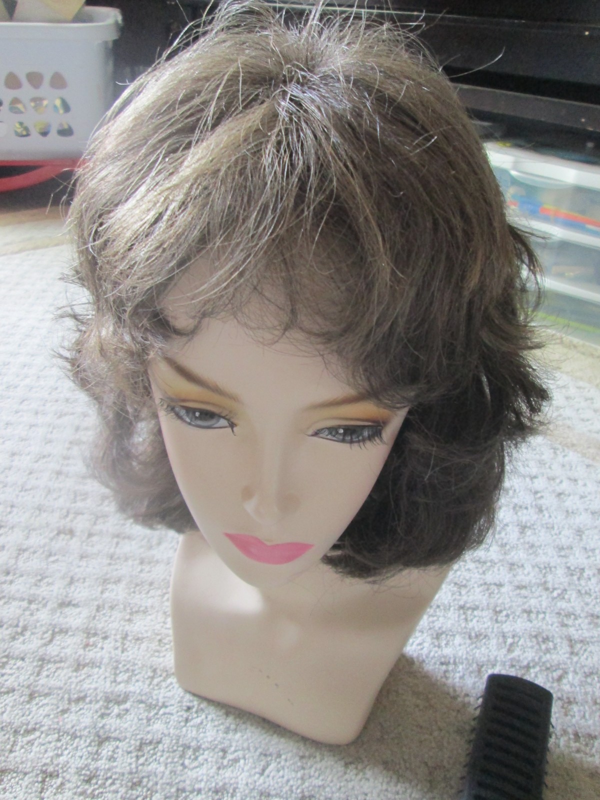 Estetica Designs Stretch Cap Wig R14/8H Brown Caramel Highlights w/Bangs