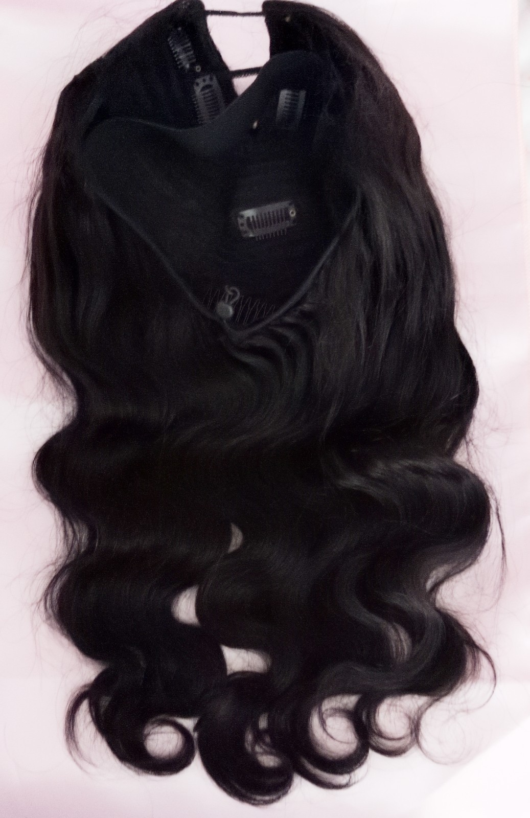 Black Wavy Wig 9 INCHES U Part Curly Synthetic Hair Cosplay Gyaru Aesthetic