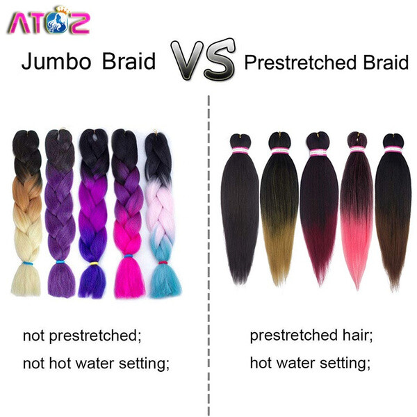 4Pcs Ombre Braiding Hair Pre Stretched 1B/30 Ombre Brown Braids Hair Extensions