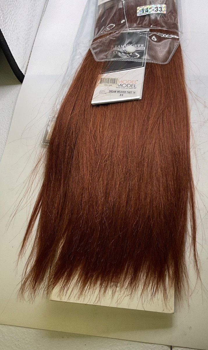 Model Model DreamWeaver 100% Human Hair Yaky 14″ Color 33, 1 Pack