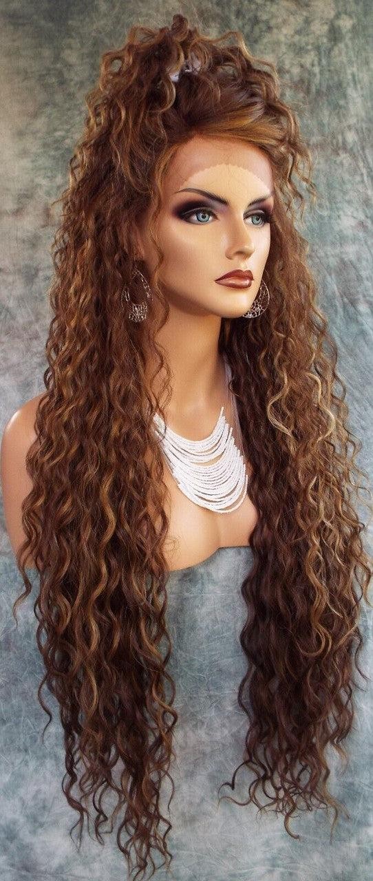 36″ X-LONG LACE FRONT DEEP C-PART HIGH HEAT SAFE WIG COLOR FS8.27.613 SEXY 233