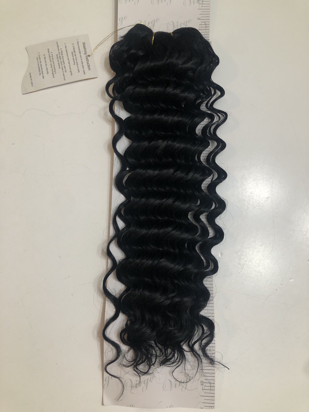 Virgo Human Hair Extensions Deep Wave 18 Inch Black