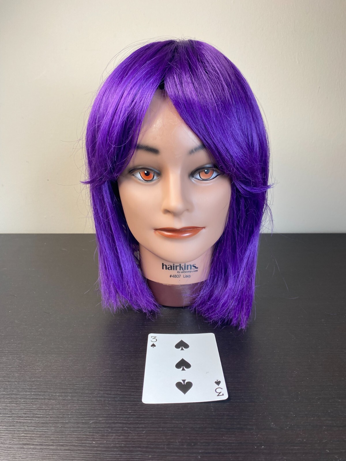 Beshe Purple Bob Curtain Bangs Wig Change of Pace Costume Collarbone