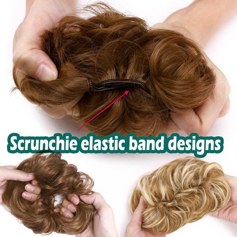 Real Thick Messy Bun Hair Piece Scrunchie 100% Natural Hair Extensions As Human