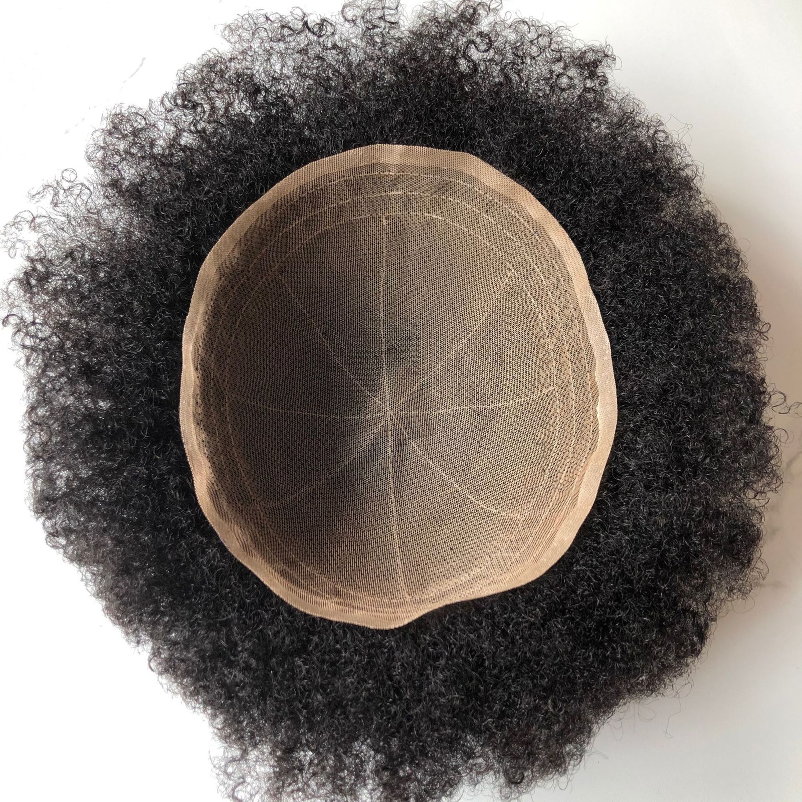 Afro Curly Full Lace Toupee African American Mens Toupee Human Hair 4mm Afro