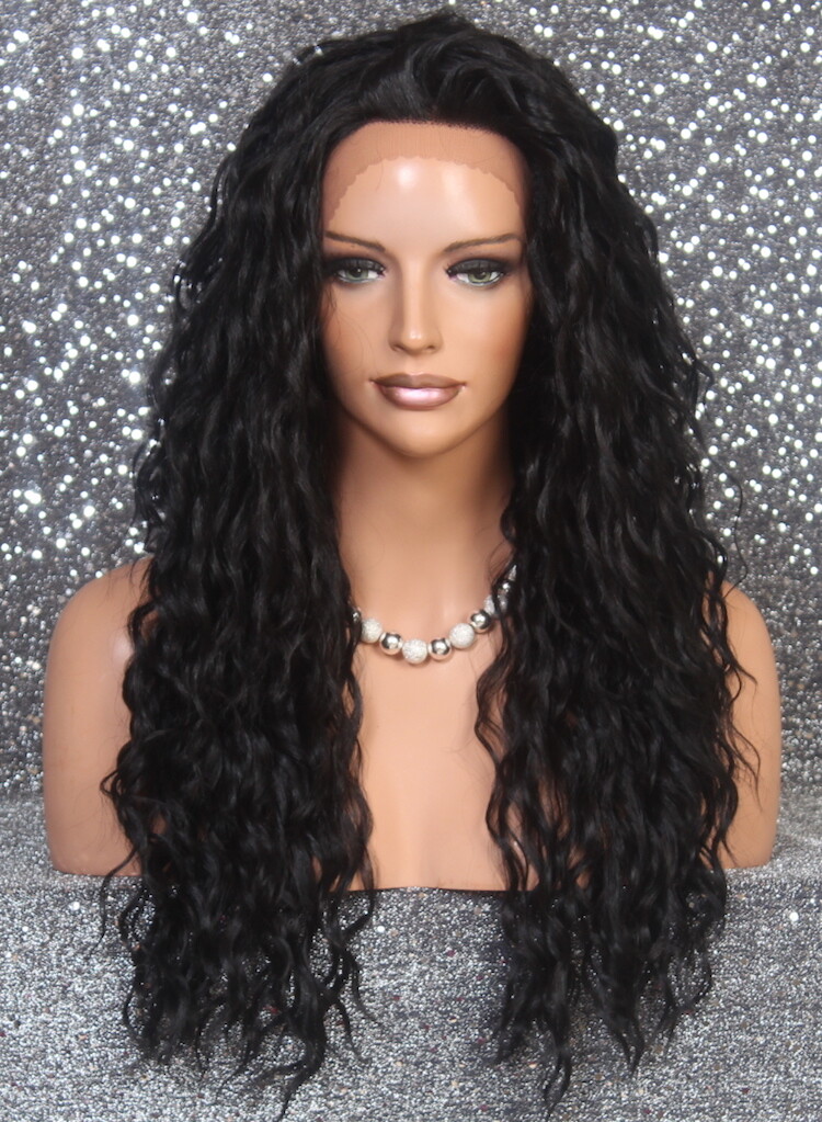 HEAT OK Full Lace Front wig Darkest Brown Spanish No part Wavy NBH 2