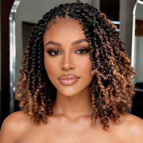 8 Packs Yanky Twist Crochet Hair Pre-looped Crochet 10 Inch (Pack of 8) 1B/4/30
