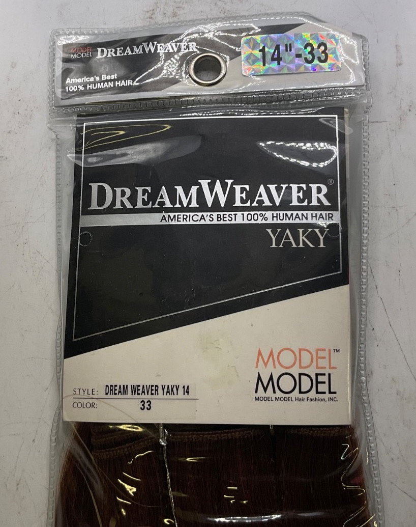 Model Model DreamWeaver 100% Human Hair Yaky 14″ Color 33, 1 Pack