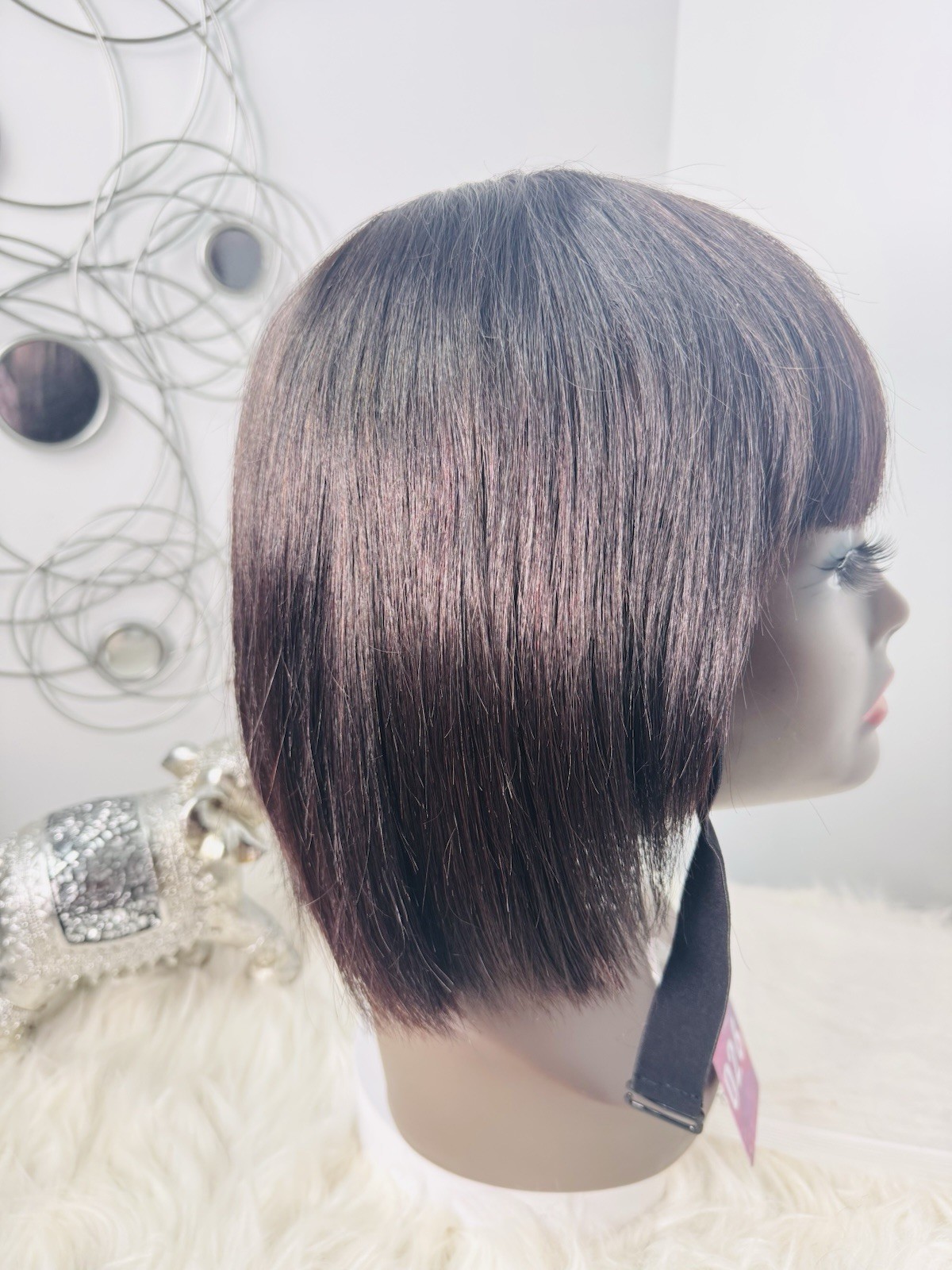 100% Human Hair Bang Bob Wig /10in/1B Color❤️👀🔥💯✅
