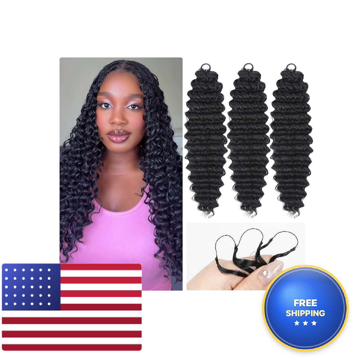 Sambraid Crochet Hair For Black Women Feather Crochet Hair Deep Wave Miracle