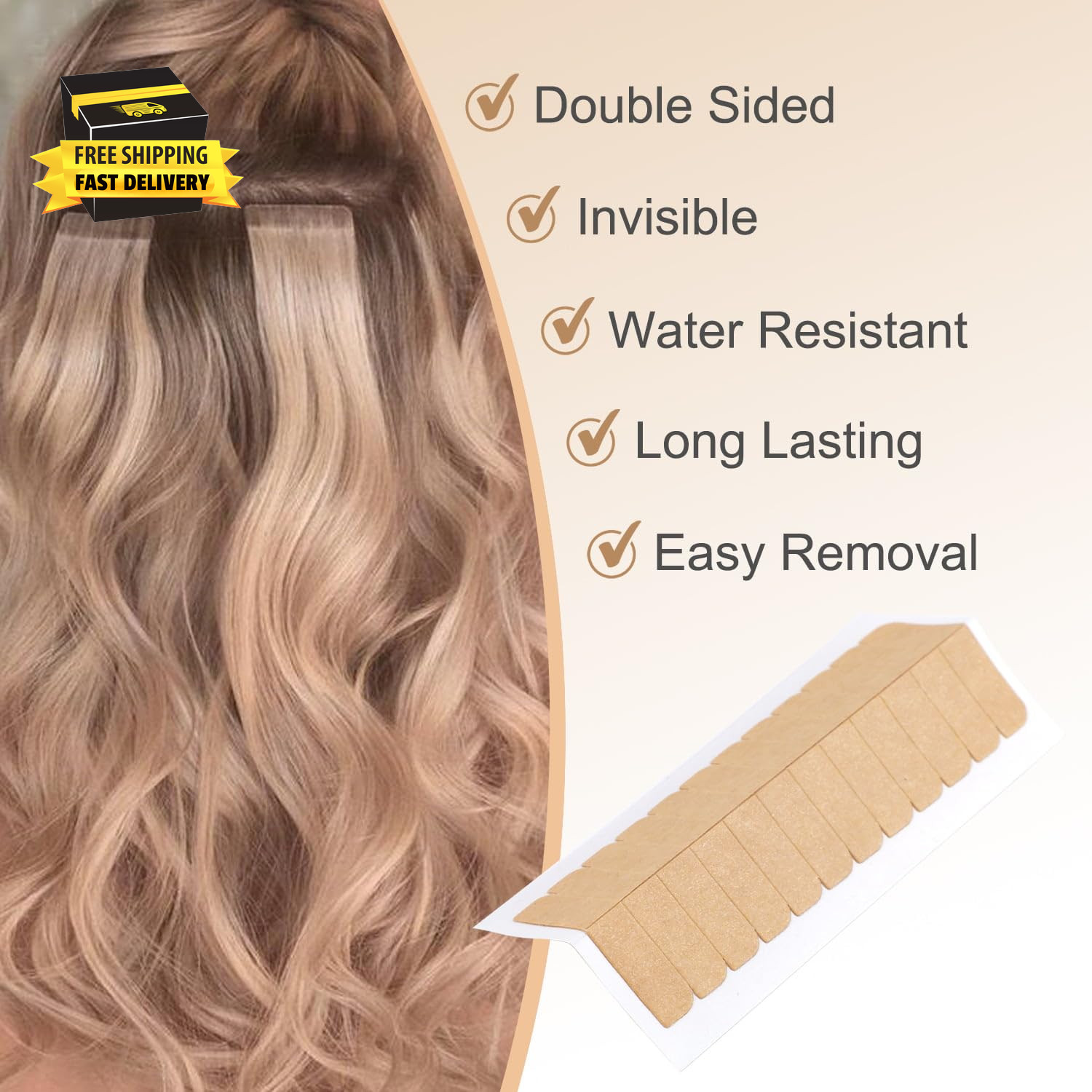 Hair Extension Tape for Tape in Hair Extensions, Professional Replacement Tape w