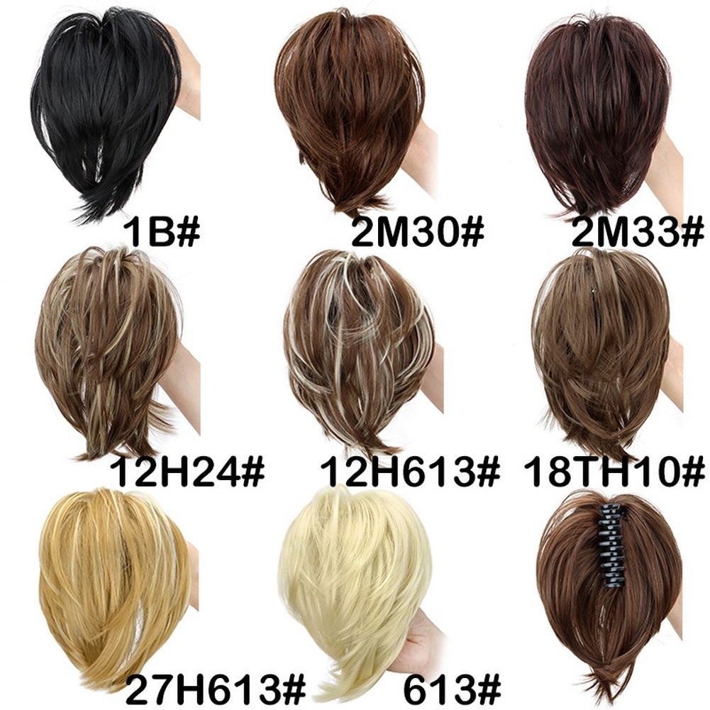 Synthetic Hair Clip On Ponytail Extension 20cm 8 Inch High Temperature Wire