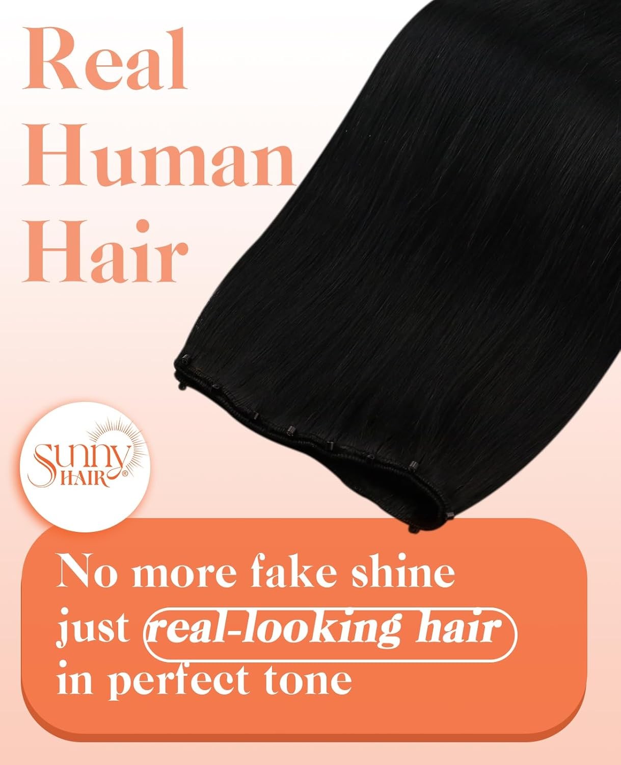 Sunny Hair BEADED 18in #1 Black Hair Extensions – MB_1B_18_50G4