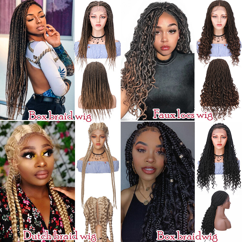 Hot OMBRE Dreadlock Wig for Black Women Curly End Big Afro Braided Wigs Braiding