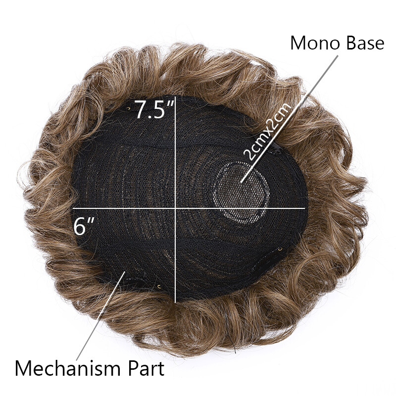 100% Remy Human Hair System Clip in Hairpiece Replacement Toupee For Men 6″x7.5″