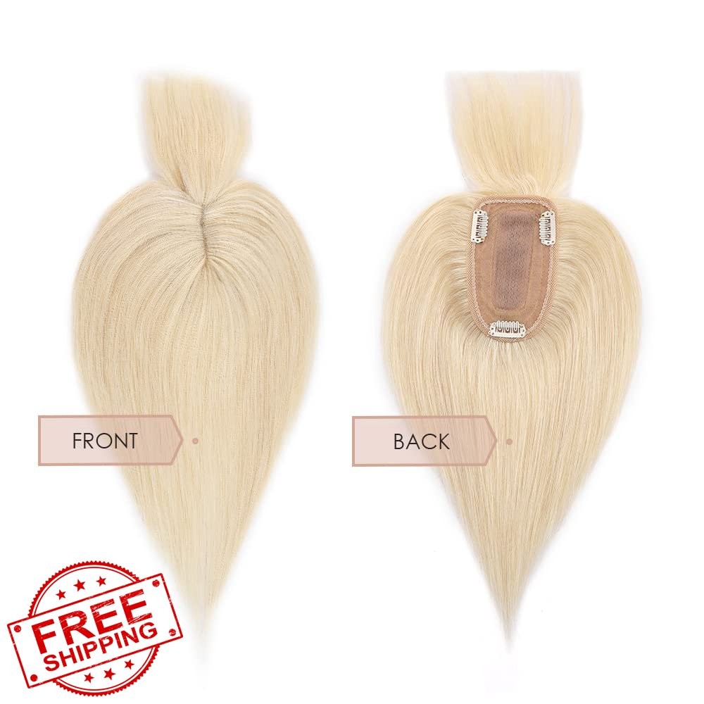MY-LADY 10in #60 Platinum Blonde Remy Hair Topper Bangs