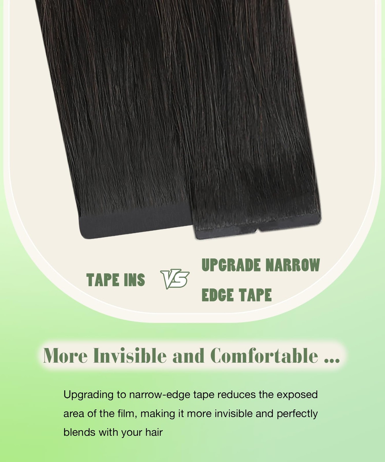 Tape in Hair Extensions Ombre 1B Off Black to 4 Brown 20pcs 50g 14 Inch – Real