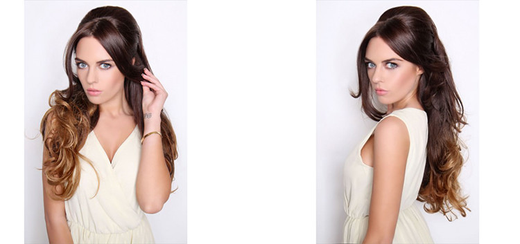 Classic Cap women Synthetic curly Long Brown/Goden Brown full wig HengFeng ZP21