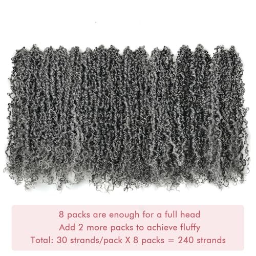 Yanky Twist Crochet Hair – 10 Inch Gray Salt and 10 Inch (Pack of 8) F1B/Gray