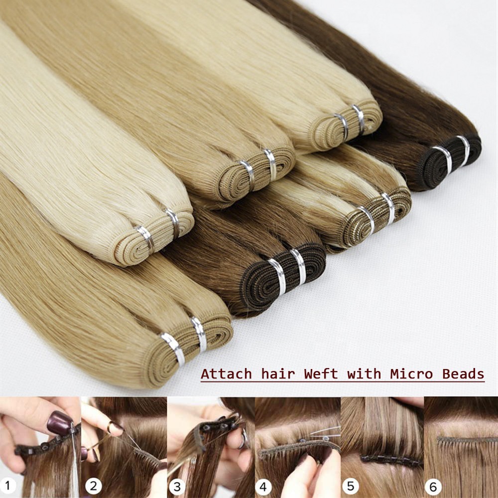 Thick Weft Real Human Hair Extension Full Head Human Hair Remy Weave Colored