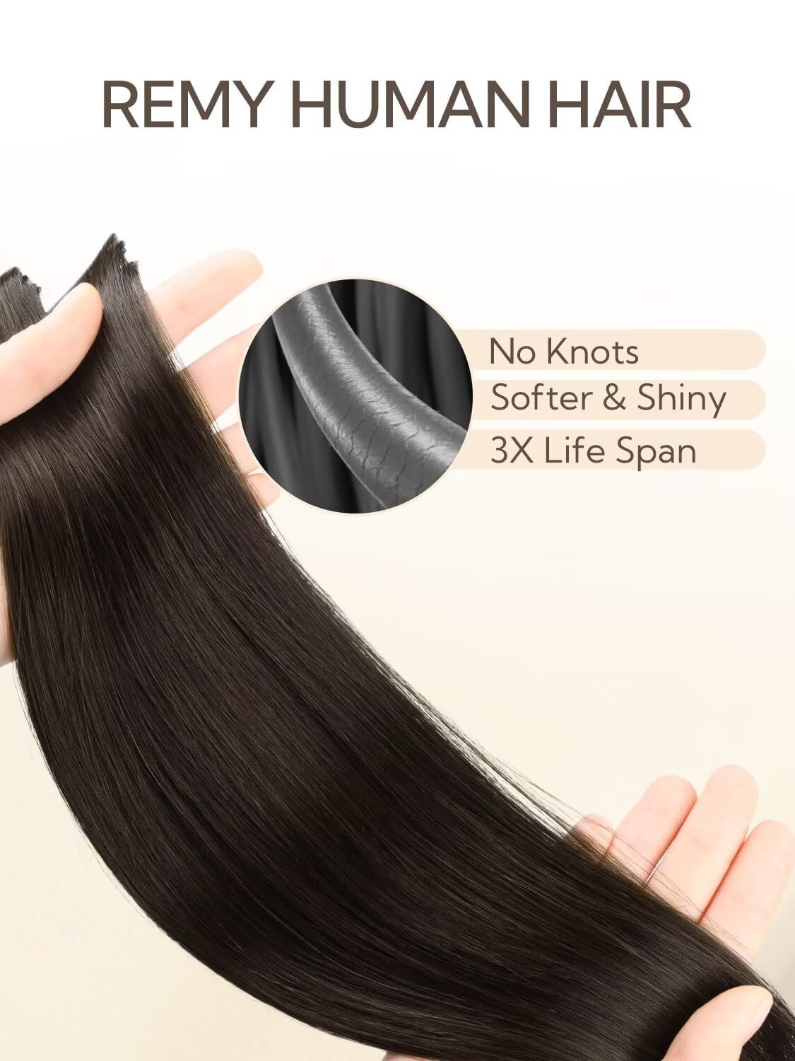 Hotbanana Invisi Edge Tape In Hair Extensions Human Hair 18Inch 50G 20Pcs Dark
