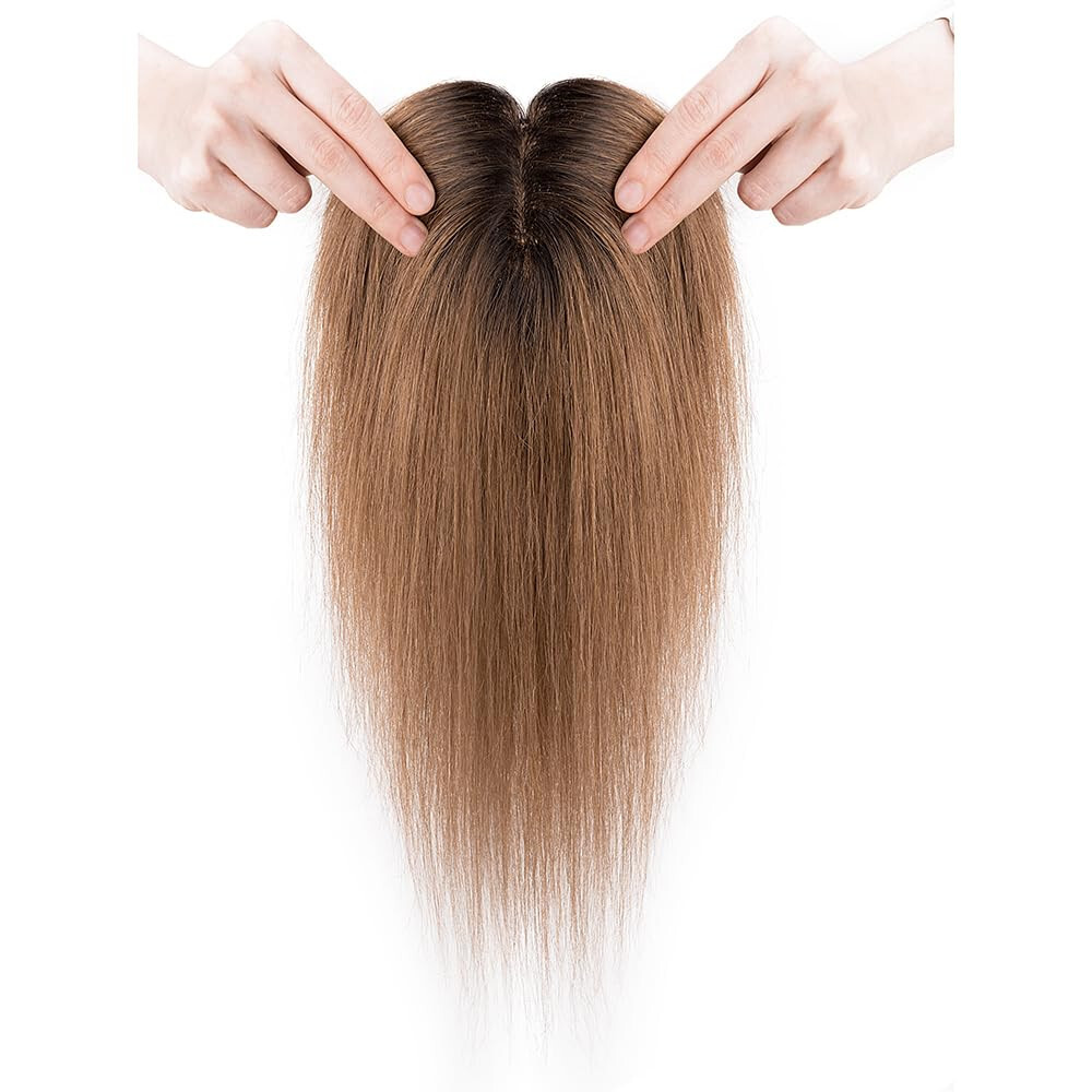 MY-LADY Human Hair Toppers for Women Real Human Hair 10 Inch Chocolate Brown