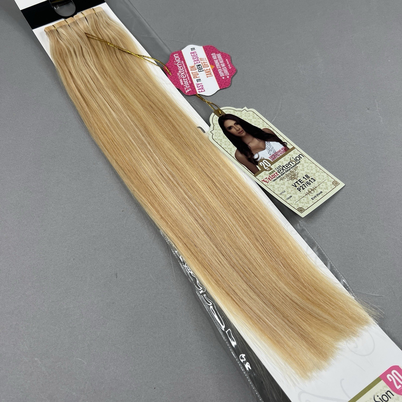 18″ Veloce Tape-In Extensions 27/613 Light Blonde Mix 20pc 100% Remy Human Hair
