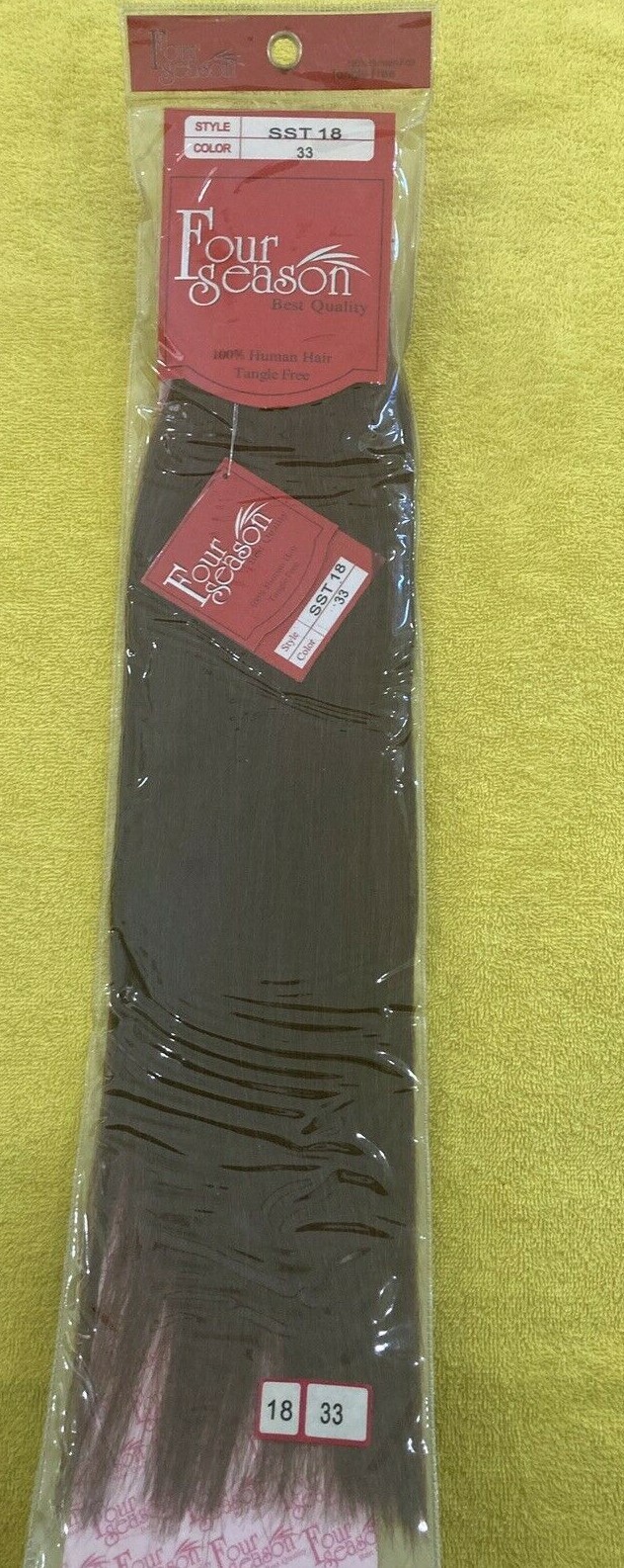 Sew in Weft Hair Extensions 100%Real Human Hair Tangle free 18″ #33 Dark Auburn