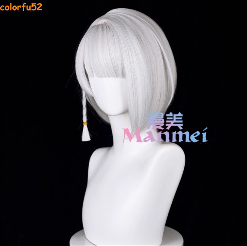 Game Zenless Zone Zero Anby Demara Cosplay Silvery White Wig Women Short Hair