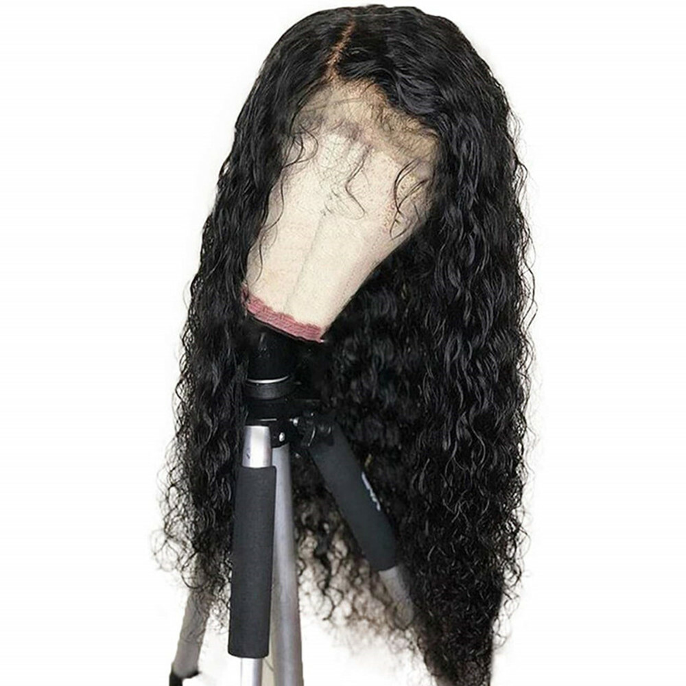 Brazilian High Density Lace Front Wig Synthetic Loose Curly Wave Long Black Hair
