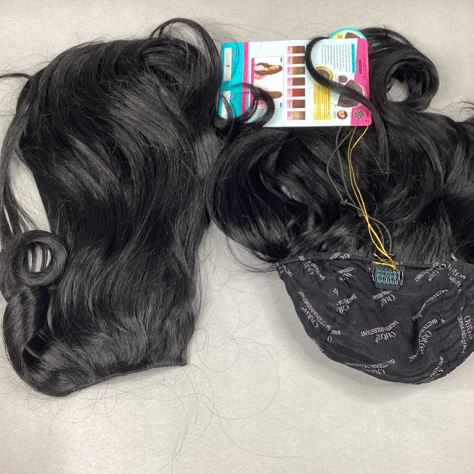 Converti-Cap + Wrap Pony Kiss & Tell #1 Jet Black Straight Premium Synthetic Wig