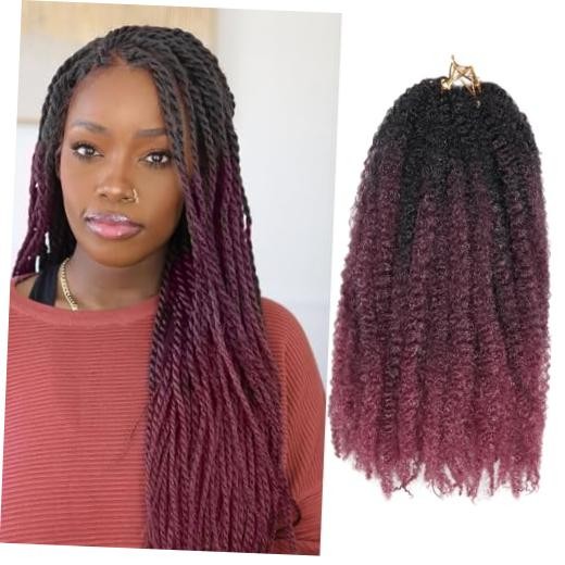 Marley Twist Braiding Hair 14 inch Afro Kinky Curly Crochet Braids 8 Packs