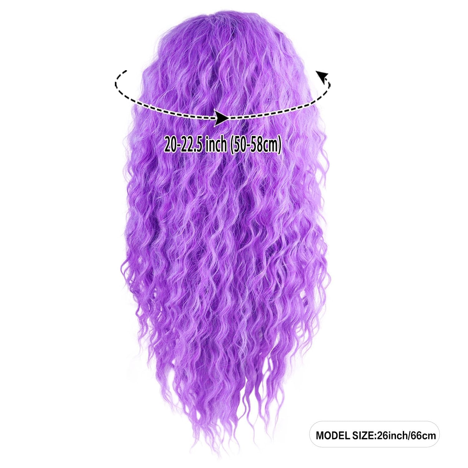 Gnimegil Long Purple Wavy Wigs For Women 26 Inch Part Curly Wig Natural Looking