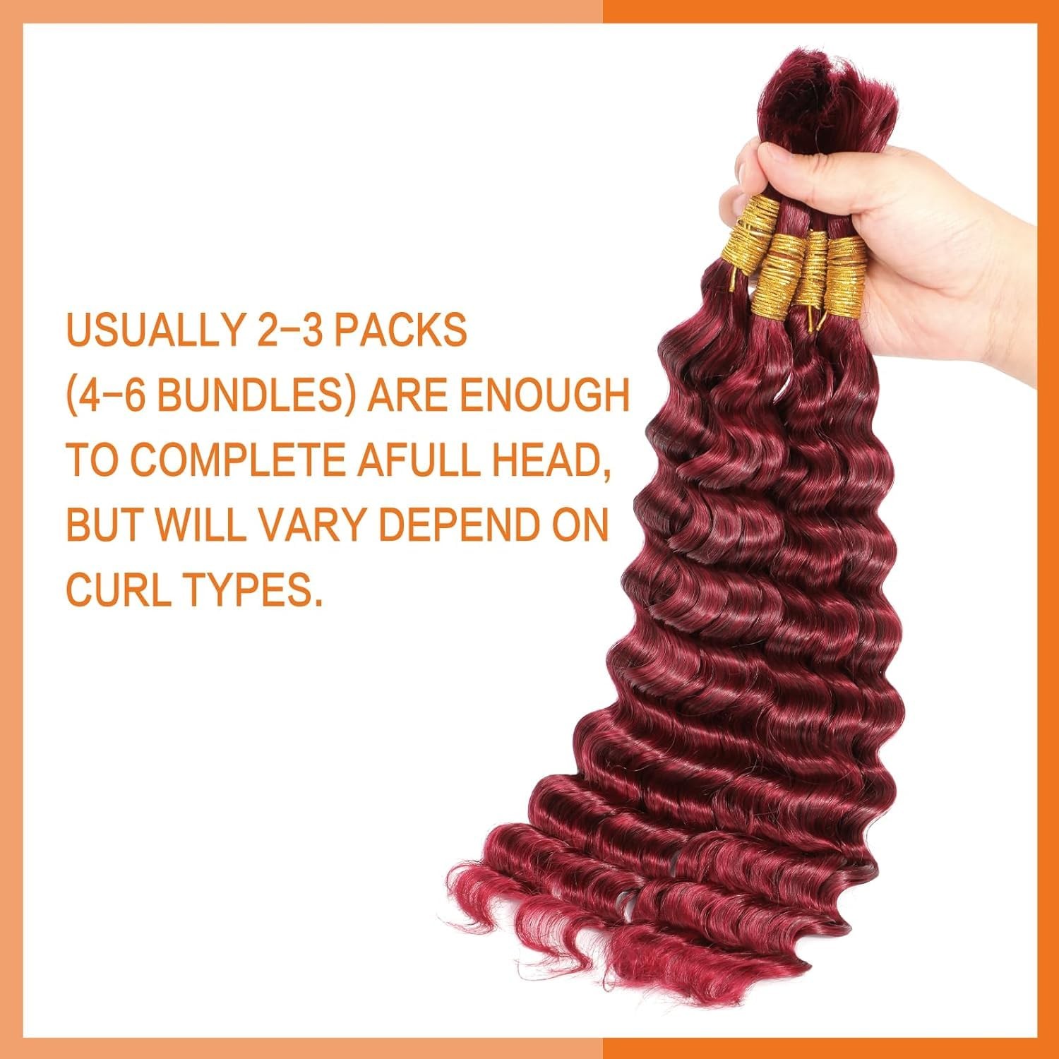 Giginger Burgundy 99J Deep Braiding Human Hair 2 Bundles Per 50G 20 Inch