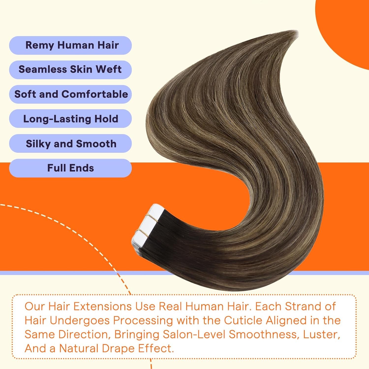 Full Shine FISHLINE 16″ Brown/Honey Blonde Wire Hair Extensions FP 4-24-4_80G4