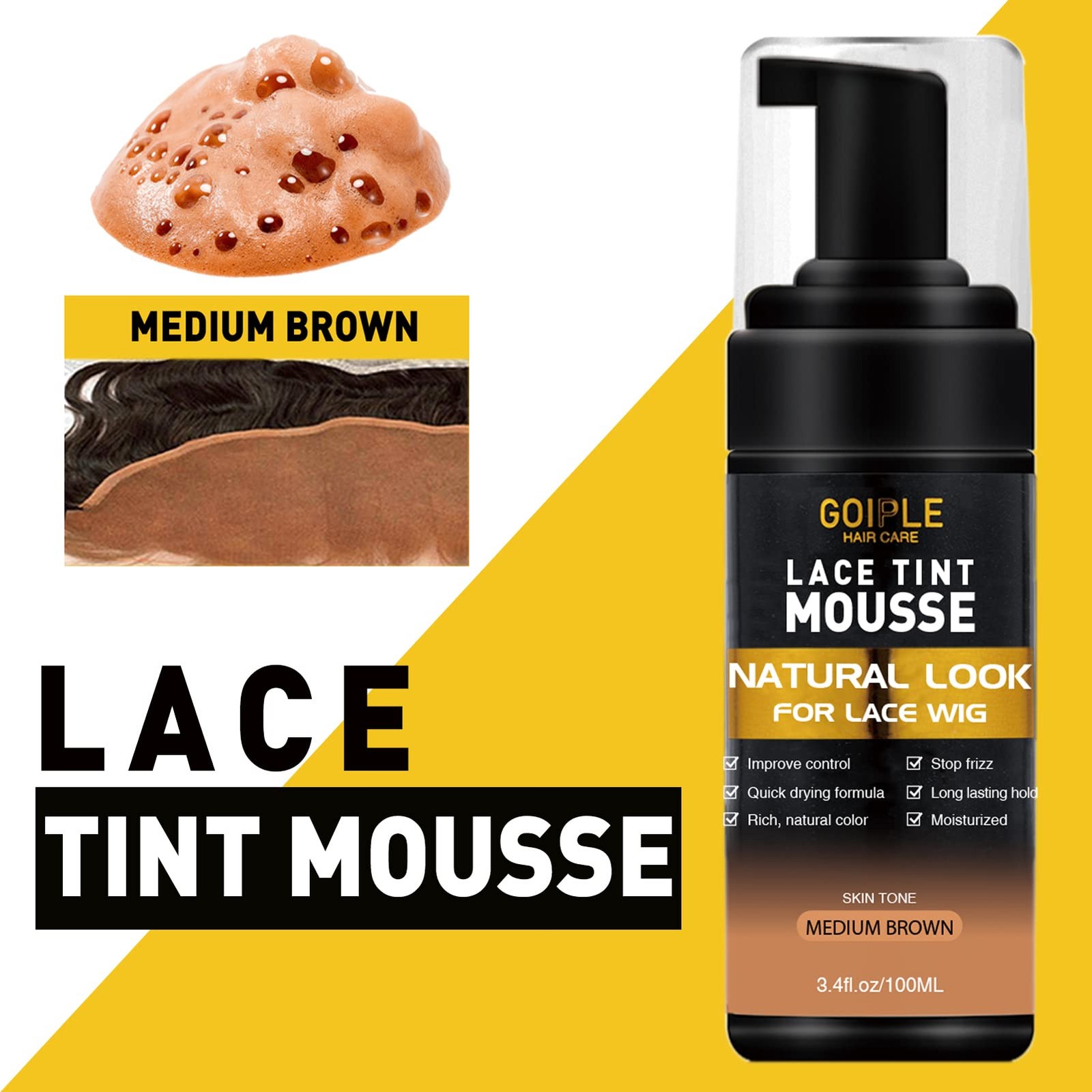 Melting Lace Lace Tint Mousse for Women – Natural Finishing Color on Wigs, To…