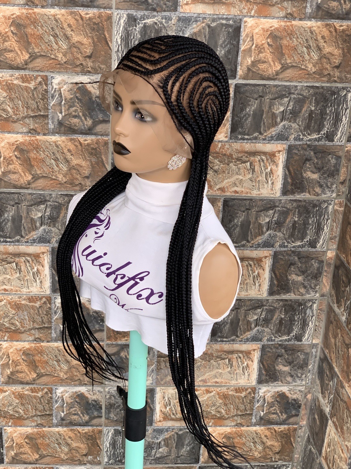 Simple Cornrows Braided Wig Box braids Full lace braids wig Senegalese
