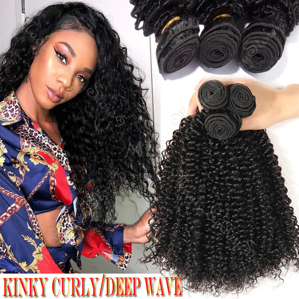 8A Brazilian Virgin Human Hair Straight/Body/Deep/Curly Wave Extensions 3Bundles