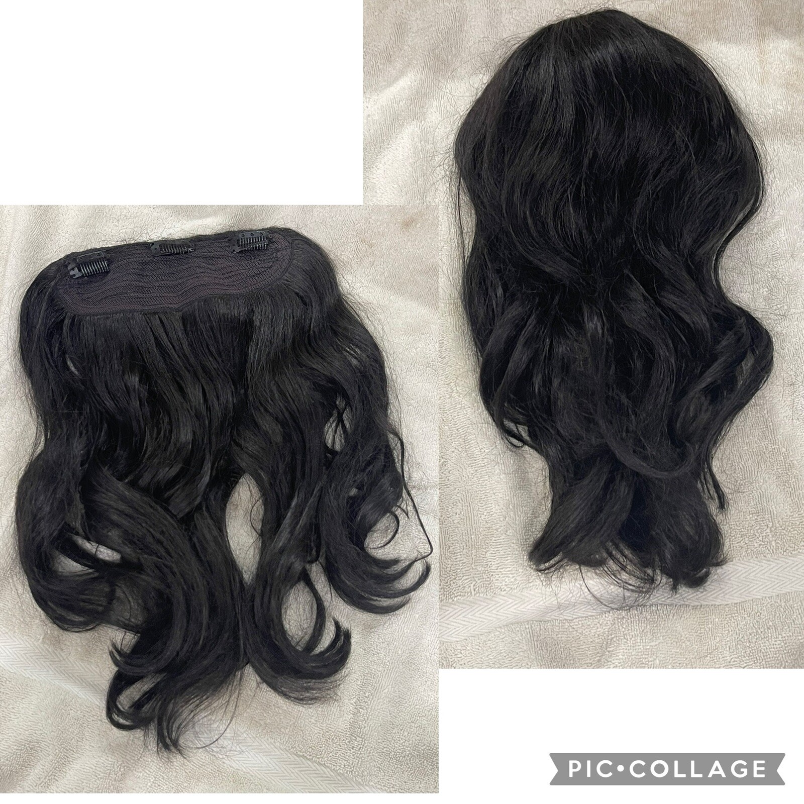Clip-in Hair piece, thick, short, black, good quality (never worn)