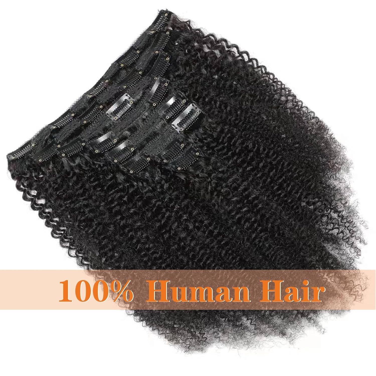Afro Kinky Curly Clip ins 4C Clip ins Human Hair 8pcs 120g/set Brazilian Hair