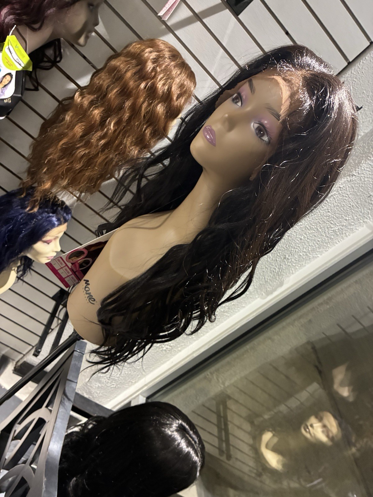 Baby hair Freepart Human Hair Blend Lacefront Wig