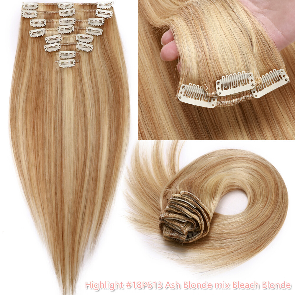 CLEARANCE Clip In 100% Real Human Remy Hair Extensions Full Head #27 Dirty Blond