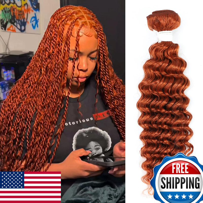 Remy Hair Fashion 95G 26 Inch Braiding Hair 350 Ginger Bundles Human Hair Deep