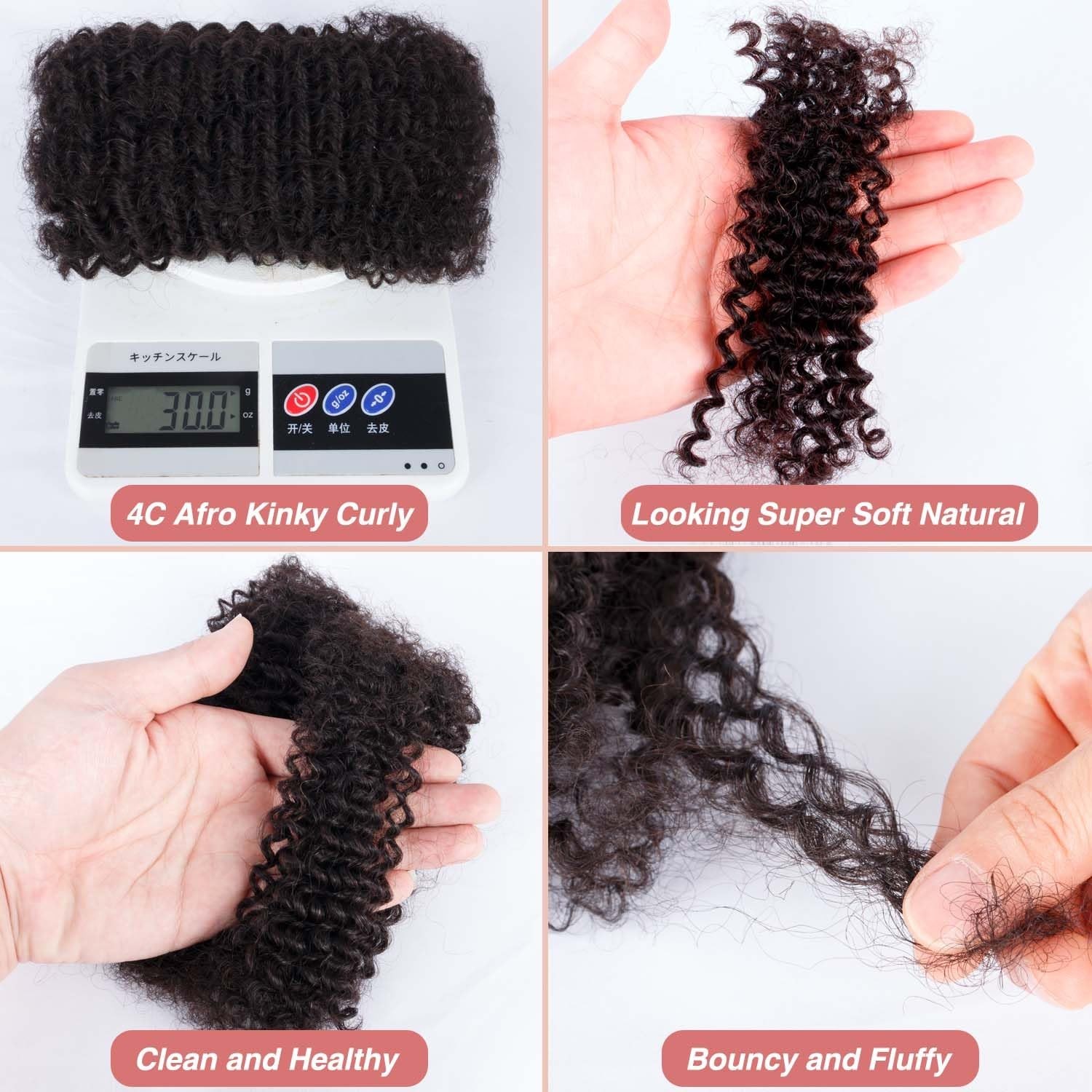 10 in Afro Kinkys Bulk Human Hair Dreadlock Extensions 60g #1B Natural Black